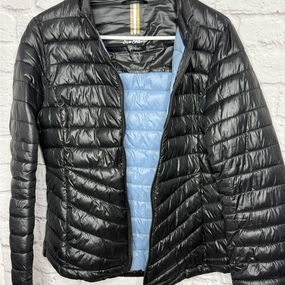 Sam Edelman‎ Puffer Jacket Womens M Black Excellent Vegan Fill Quilted Zip Up